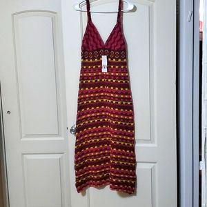 Strappy knit multicolored dress.